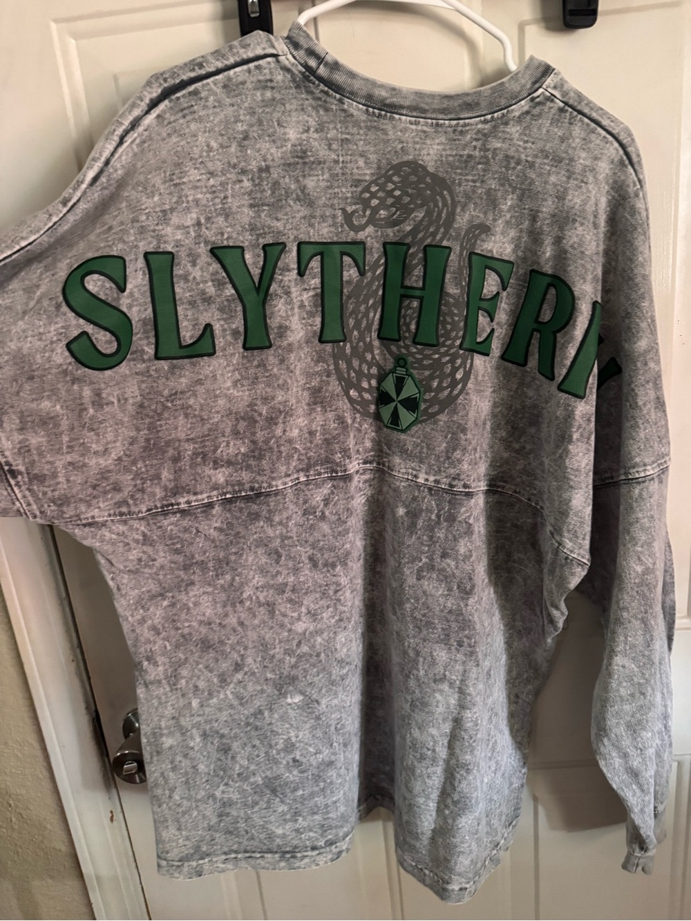 Harry Potter Wizarding World Gray Washed Tee with Green Patch - Picture 2 of 4